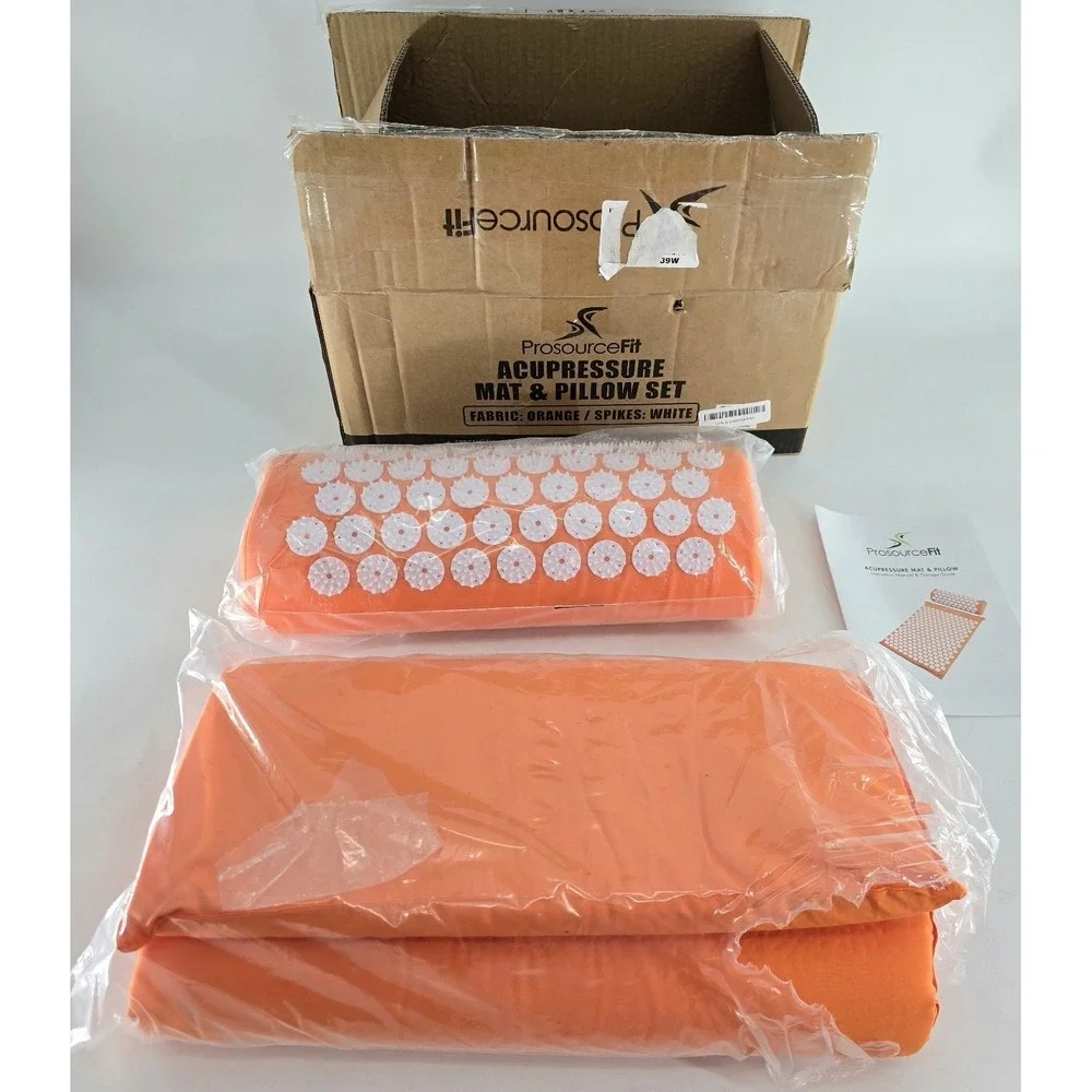 Acupressure Mat and Pillow Set for Back/Neck Pain Relief and Muscle Relaxation